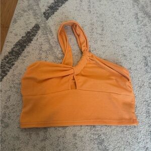 Orange Halter Crop Top